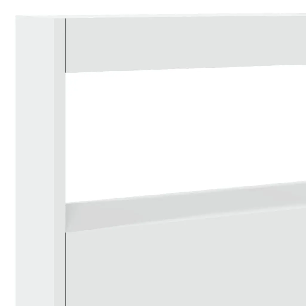 Headboard Cabinet Engineered Wood 140 cm White with RGB LED Lights