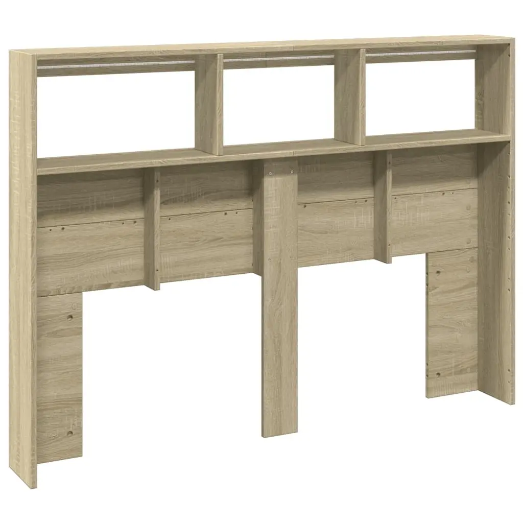 Headboard Cabinet Engineered Wood 140cm Sonoma Oak with RGB LED Lights