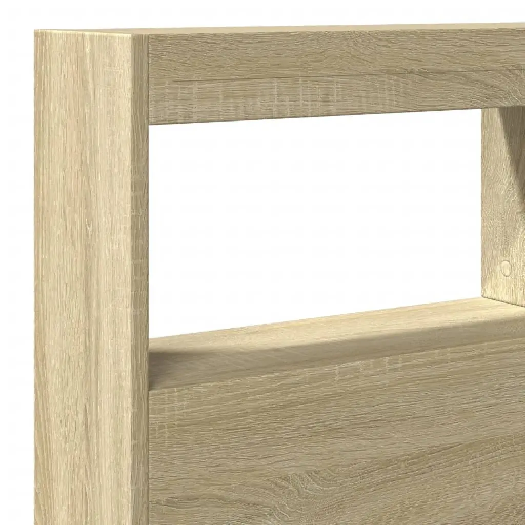 Headboard Cabinet Engineered Wood 140cm Sonoma Oak with RGB LED Lights