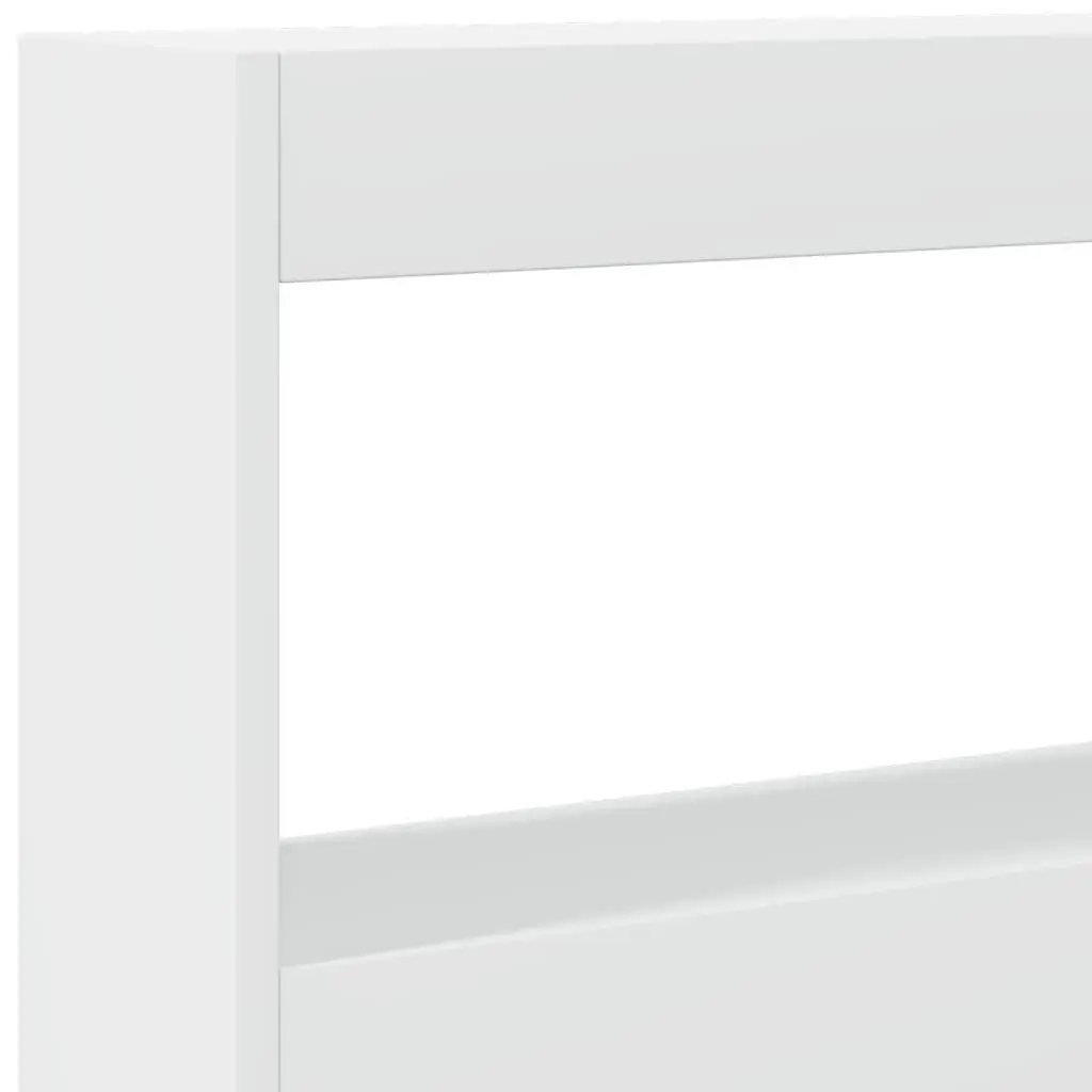 Headboard Cabinet with LED Lights in White