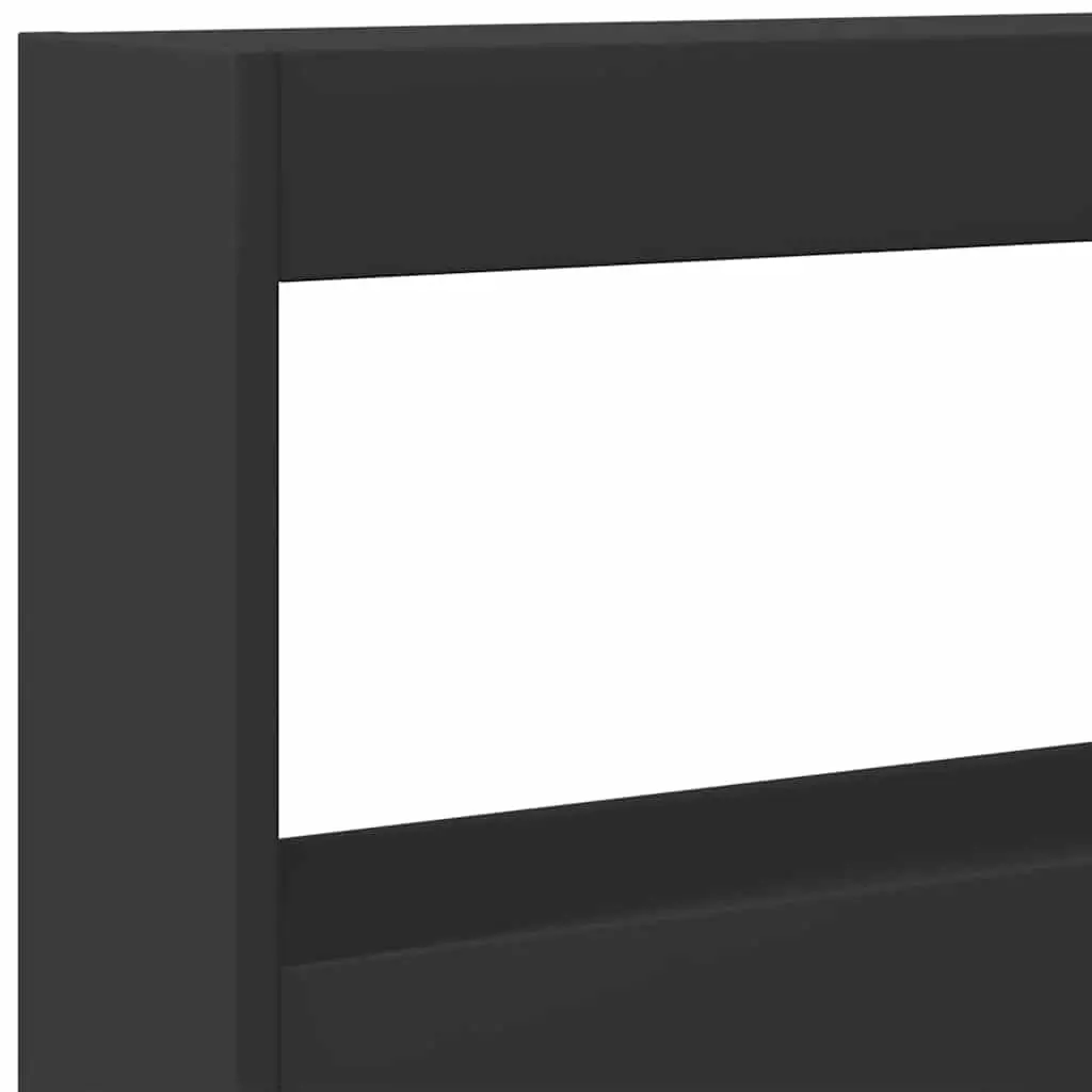 Black LED Headboard with Storage and RGB Lighting