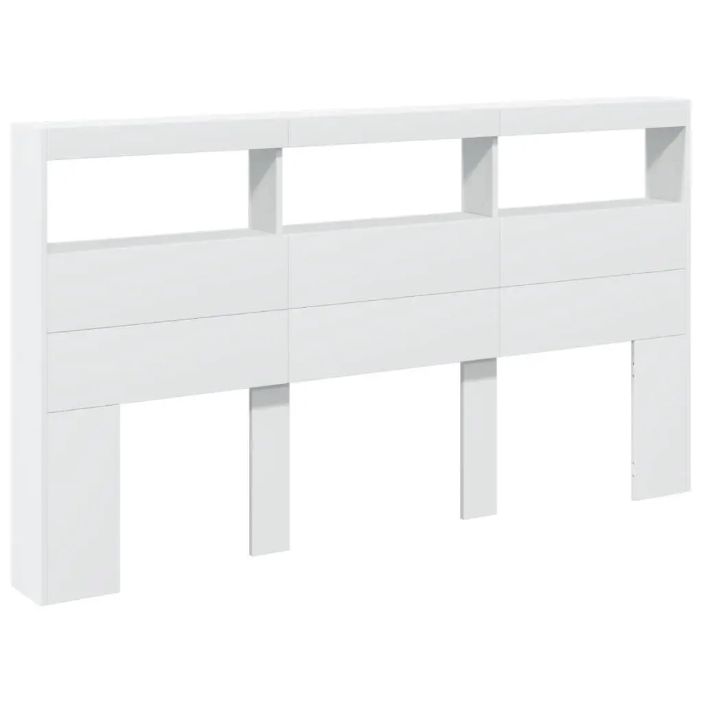 Headboard Cabinet Engineered Wood 180cm White
