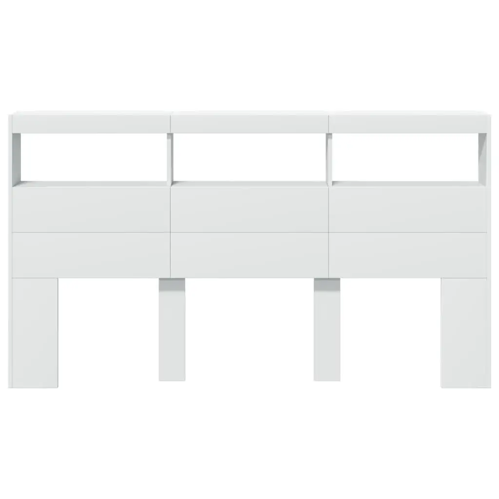 Headboard Cabinet Engineered Wood 180cm White