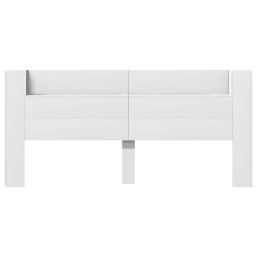 White Headboard Cabinet with RGB LED Lights 220cm