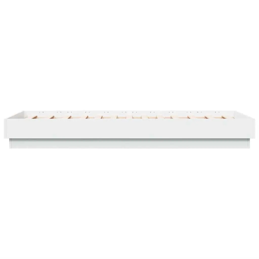 White Bed Frame 90x190 cm with Slatted Base