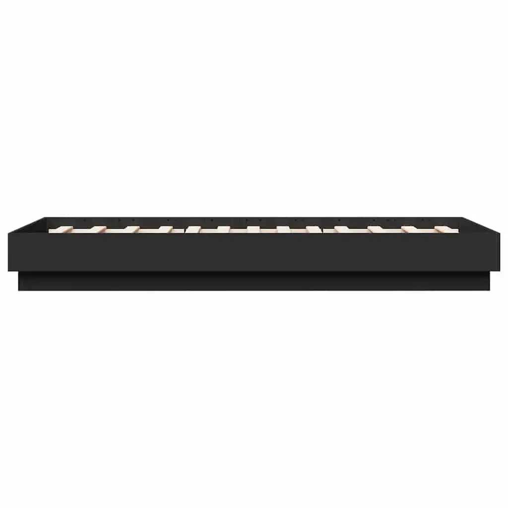 Black Bed Frame 90x190 cm with Slatted Base