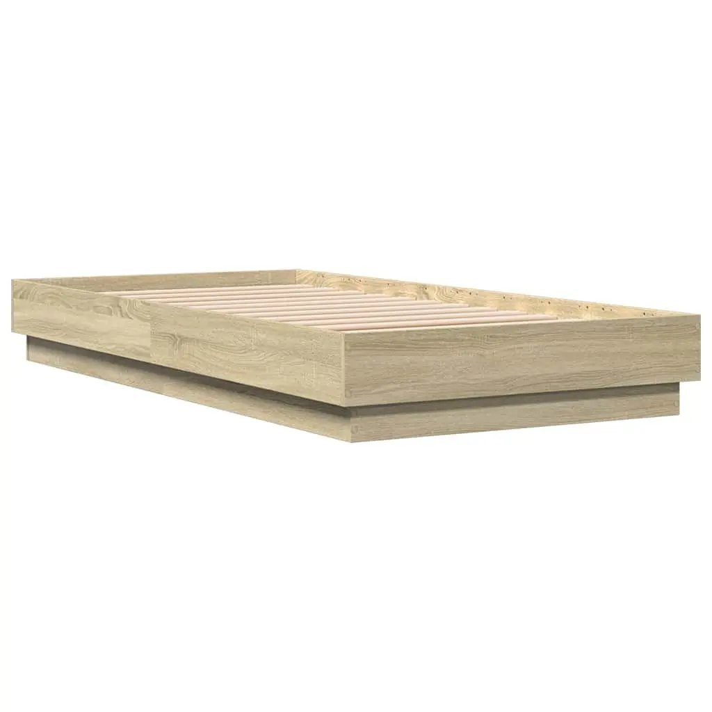 Engineered Wood Bed Frame 90x190 cm in Sonoma Oak