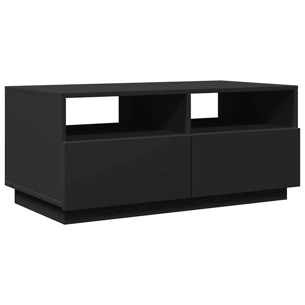 Black Modern Coffee Table with Custom RGB LED Lights
