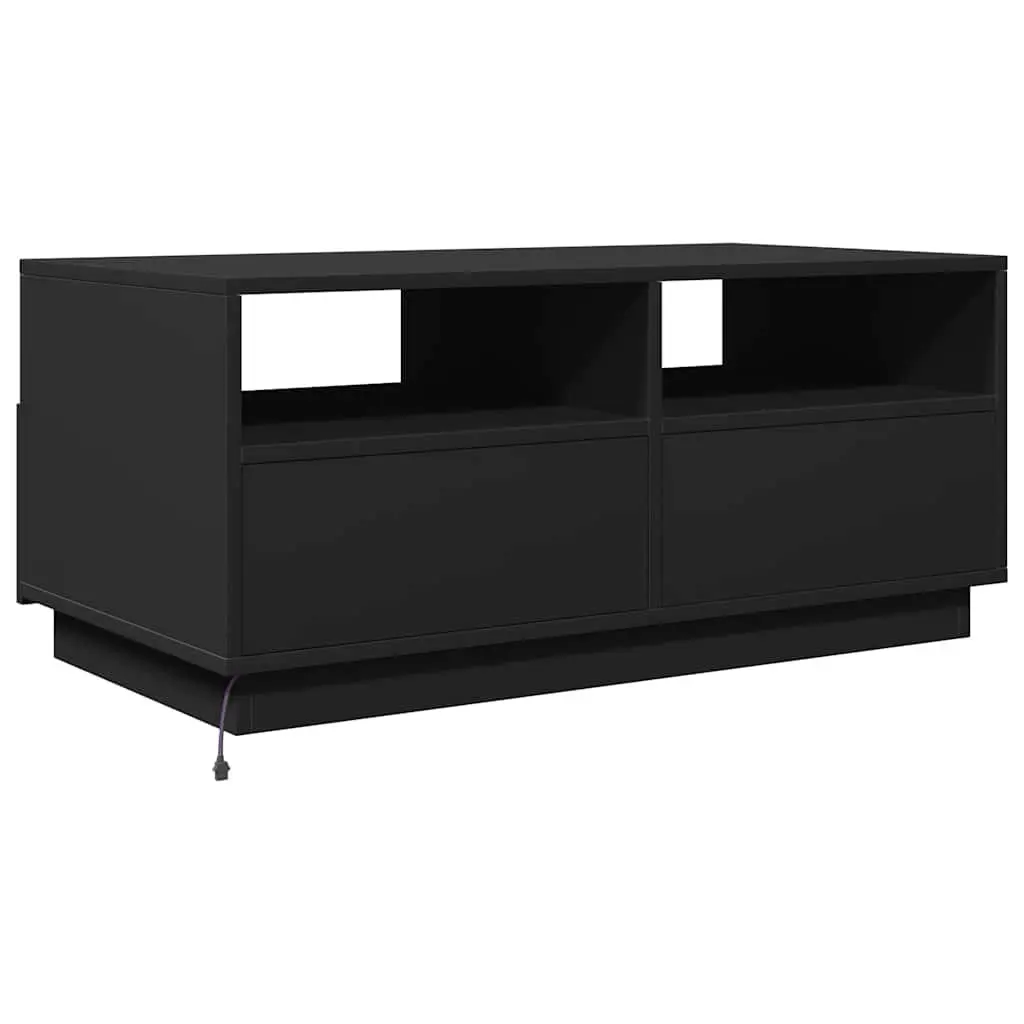Black Modern Coffee Table with Custom RGB LED Lights