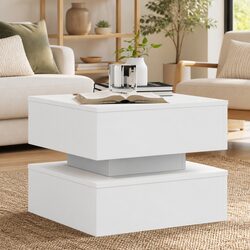 Sturdy Modern Coffee Table with RGB LED Lights