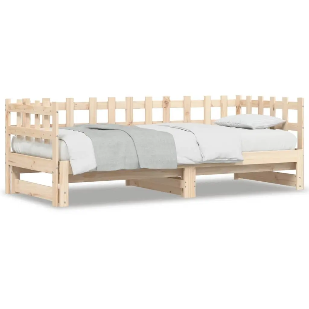 Solid Wood Pull-out Day Bed with Slatted Base