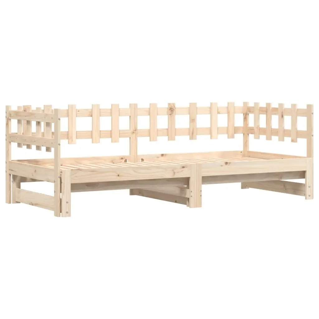 Solid Wood Pull-out Day Bed with Slatted Base
