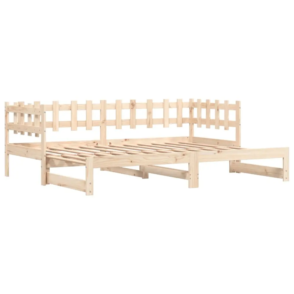 Solid Wood Pull-out Day Bed with Slatted Base