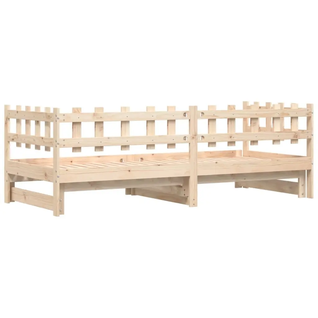 Solid Wood Pull-out Day Bed with Slatted Base