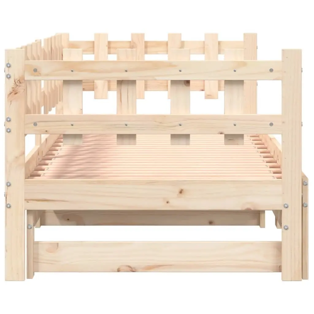 Solid Wood Pull-out Day Bed with Slatted Base