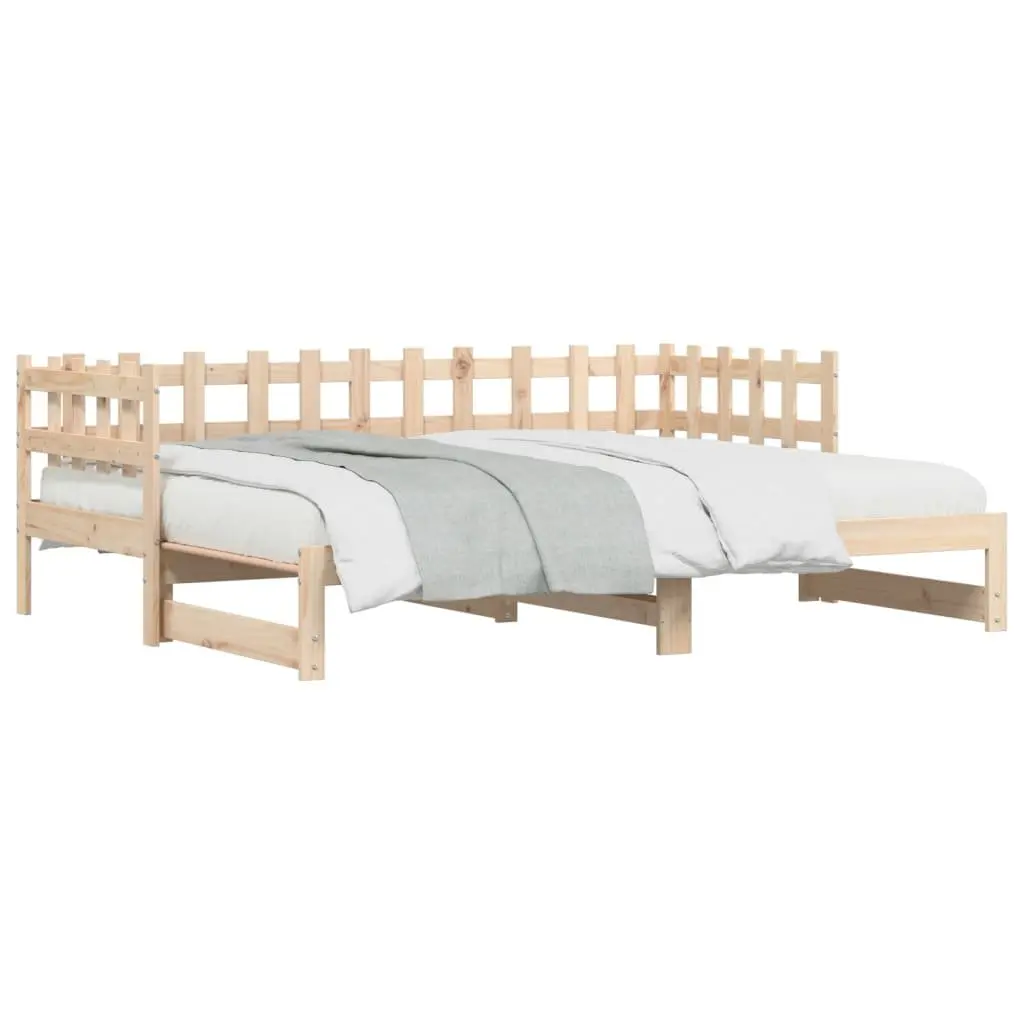 Solid Wood Pull-out Day Bed with Slatted Base