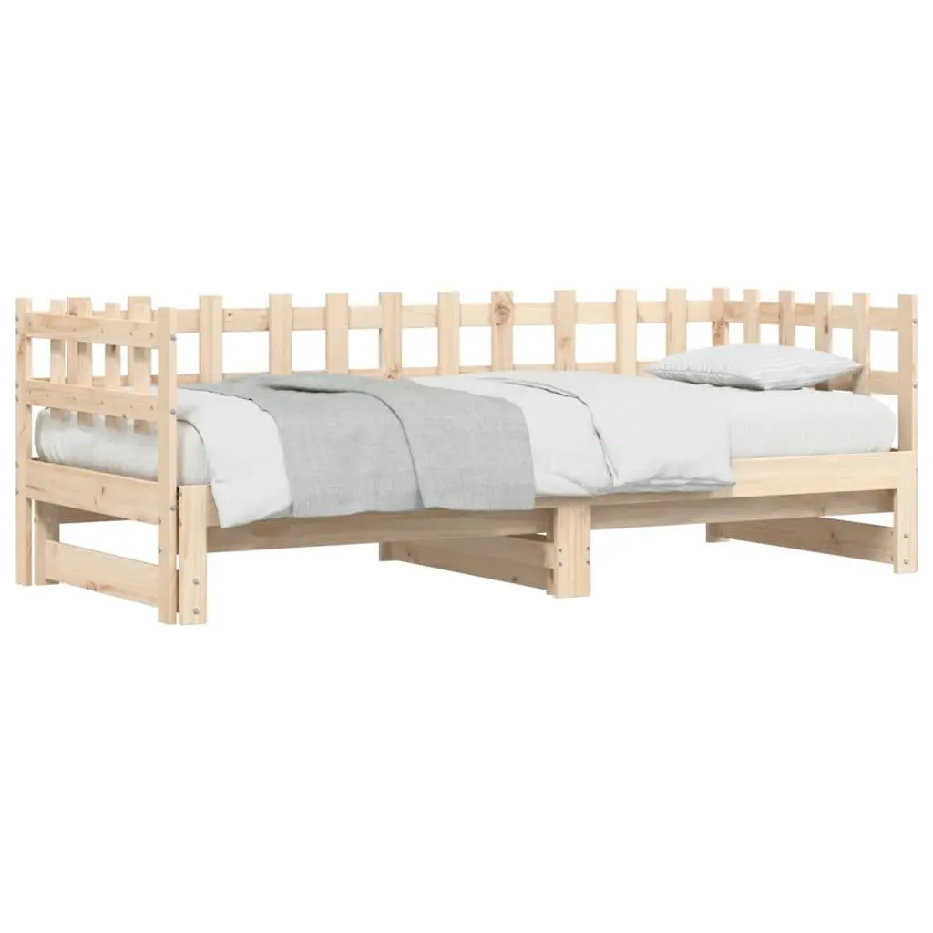 Solid Wood Pull-out Day Bed with Slatted Base