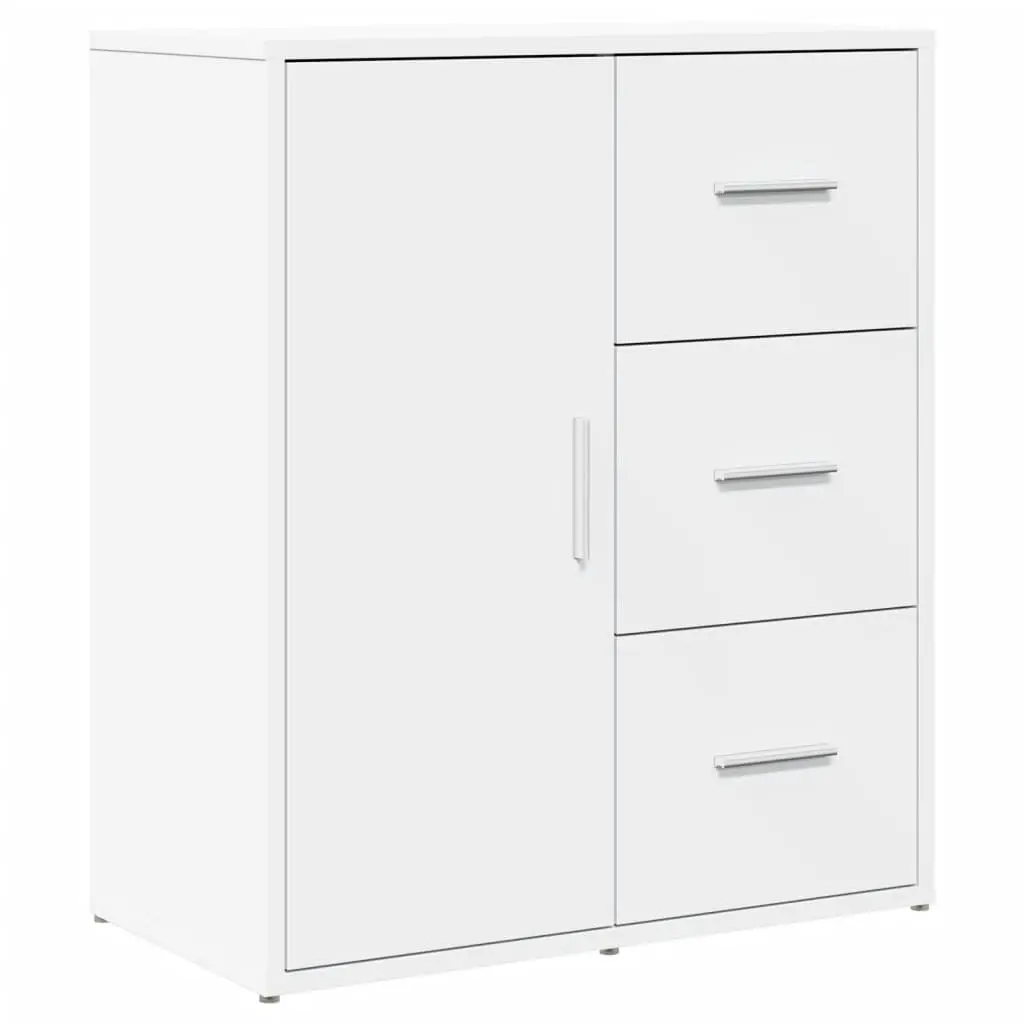 White Engineered Wood Sideboard Storage Cabinet 60x31x70 cm