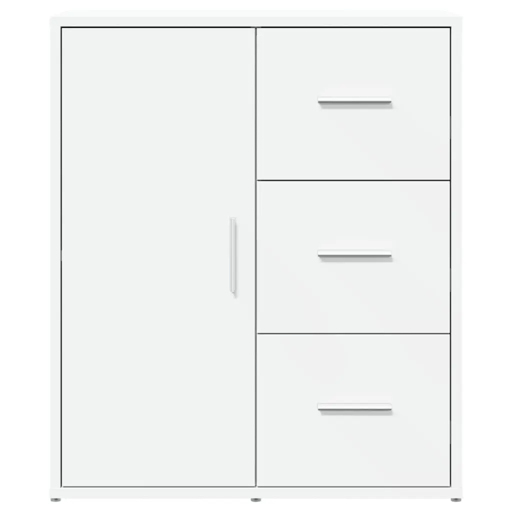 White Engineered Wood Sideboard Storage Cabinet 60x31x70 cm