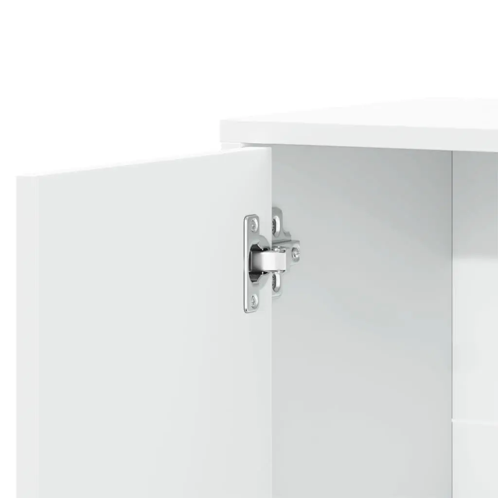 White Engineered Wood Sideboard Storage Cabinet 60x31x70 cm