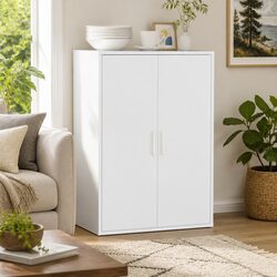 White Sideboard Storage Cabinet 60x31x84 cm