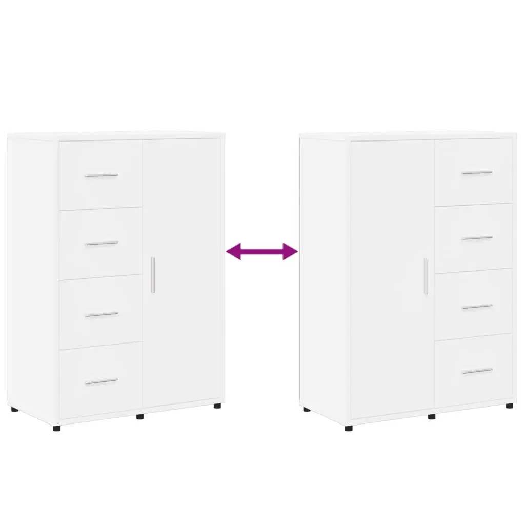 White Sideboard 60x31x84 cm with Ample Storage
