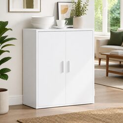 Engineered Wood White Sideboard with Ample Storage