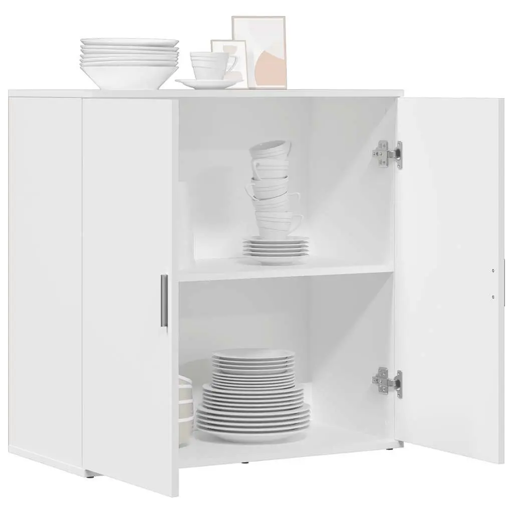 Engineered Wood White Sideboard with Ample Storage