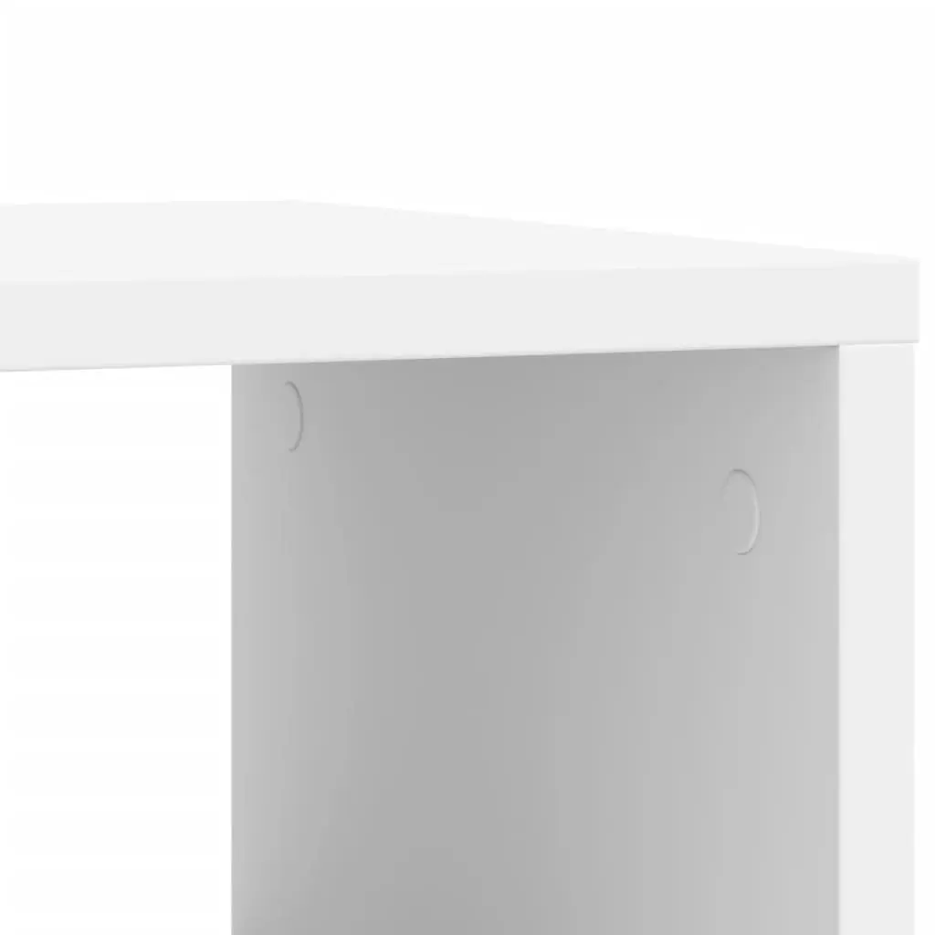White Side Table with Storage and Wheels