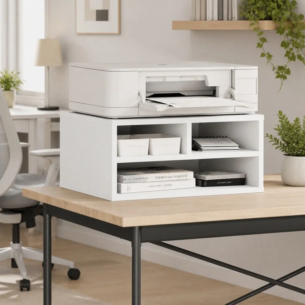 Printer Stand Engineered Wood 49 x 40 x 22.5 cm White