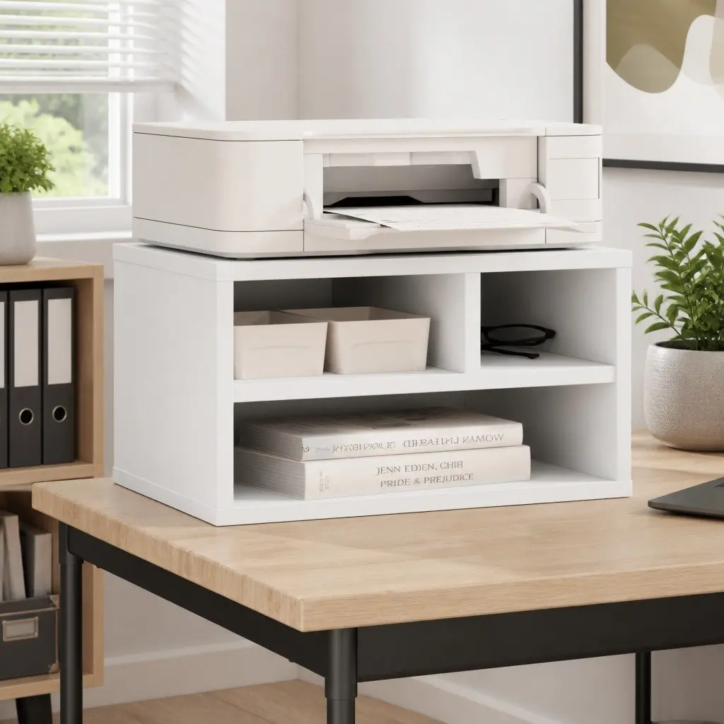 Printer Stand Engineered Wood 40 x 32 x 22.5 cm White