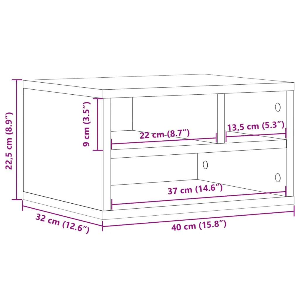 Printer Stand Engineered Wood 40 x 32 x 22.5 cm White