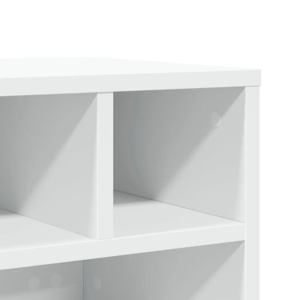 Printer Stand Engineered Wood 41 x 32 x 34.5 cm White Mobile Office Desk Organiser Storage Table