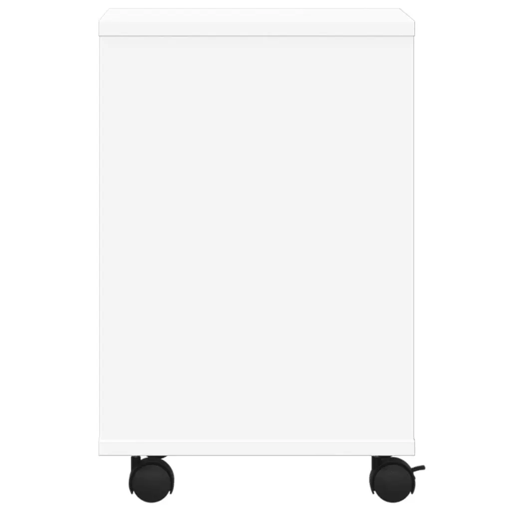 Printer Stand Engineered Wood 41 x 32 x 48 cm White Mobile Organiser Storage Shelf