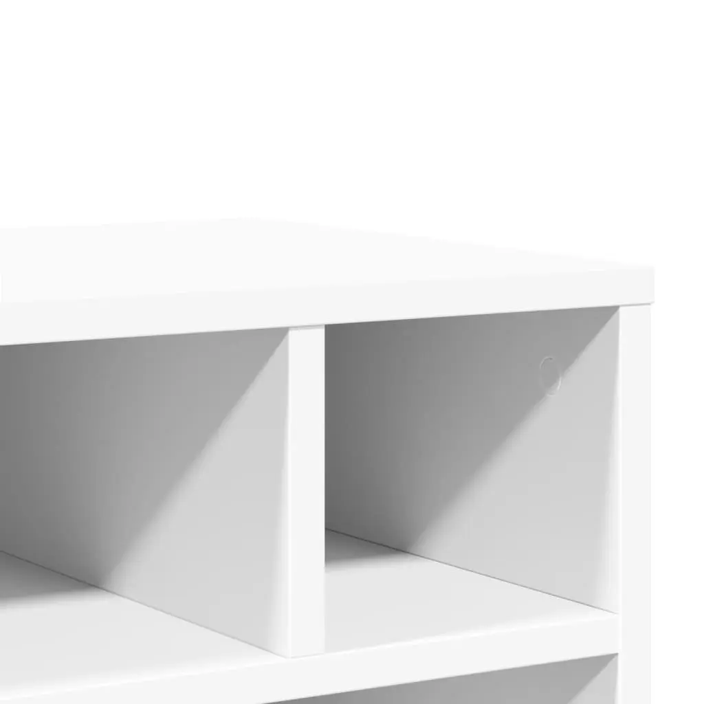Printer Stand Engineered Wood 41 x 32 x 48 cm White Mobile Organiser Storage Shelf