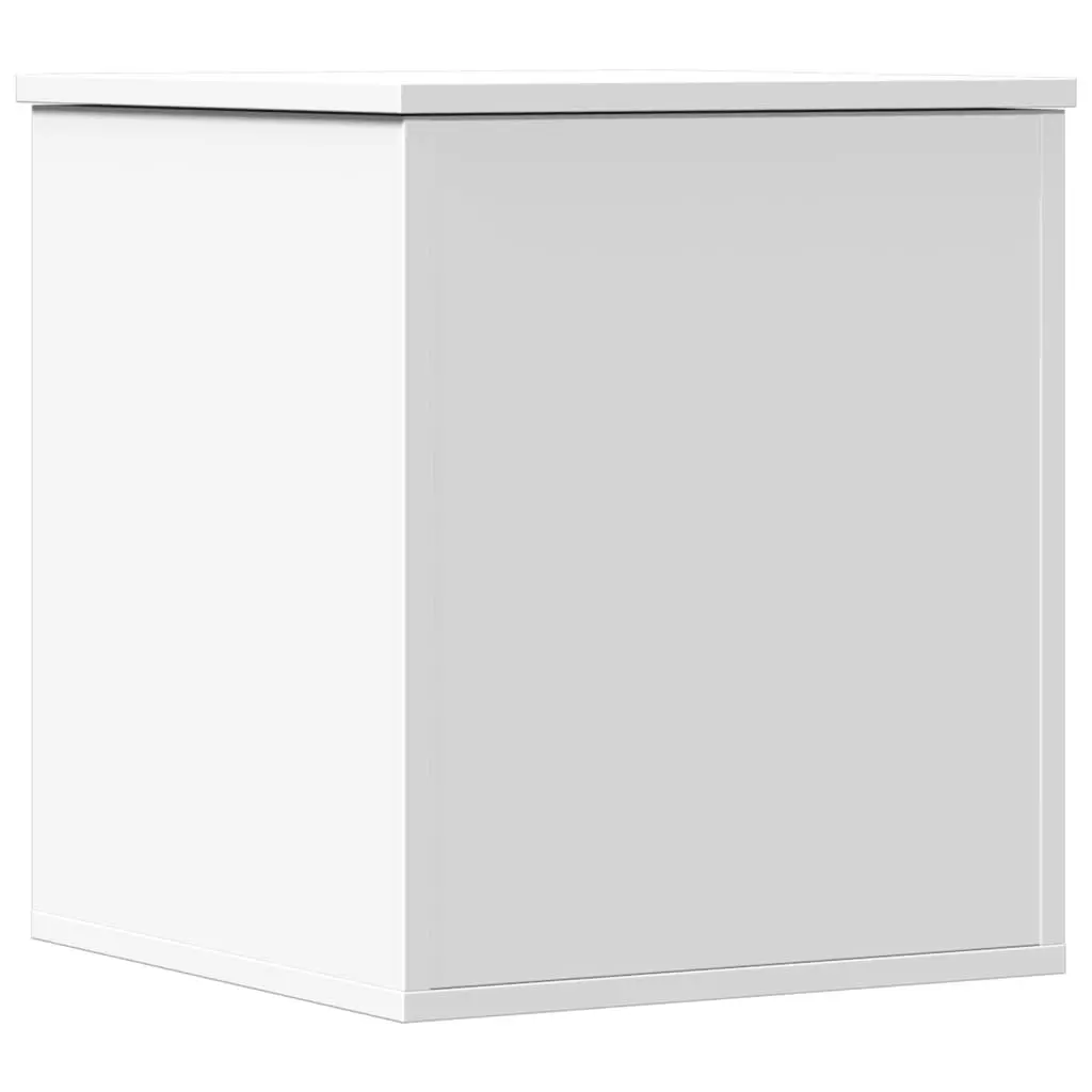 White Engineered Wood Storage Chest for Organizing