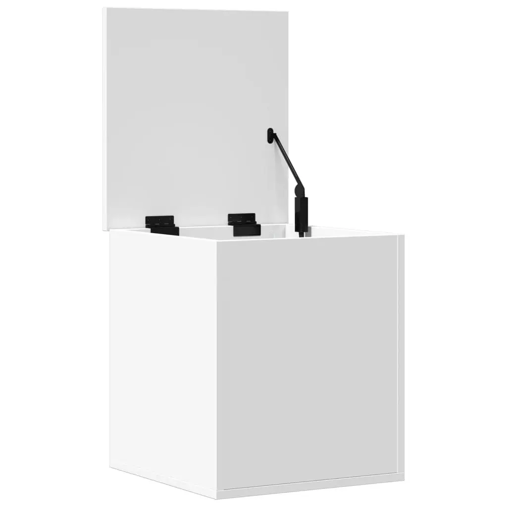 White Engineered Wood Storage Chest for Organizing