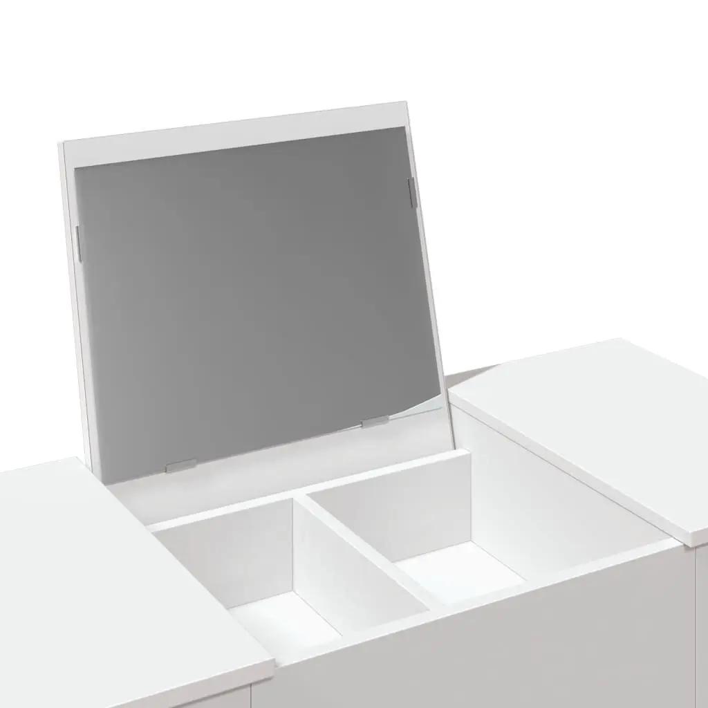 White Dressing Table with Mirror 100x45x76cm