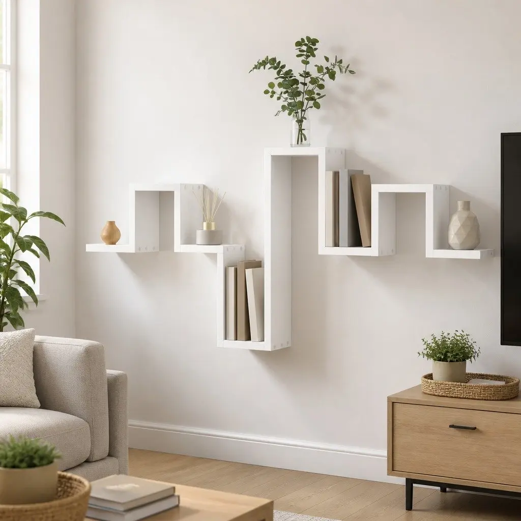 Wall Shelf Engineered Wood 104.5x10x43 cm White Storage Display Bookcase Organiser Shelving Unit