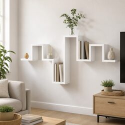 Sturdy White Wall Shelf 104.5x10x43 cm for Displaying Items