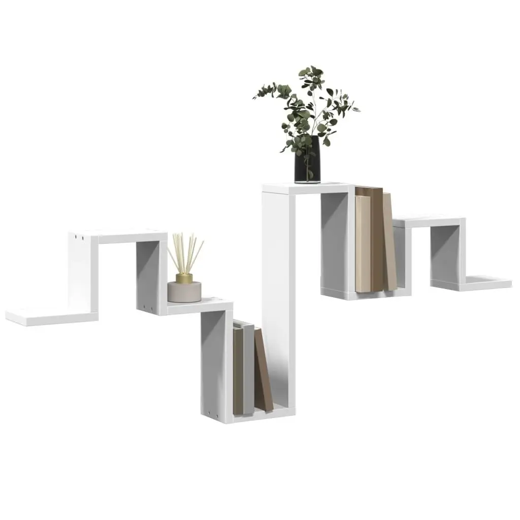 Wall Shelf Engineered Wood 104.5x10x43 cm White Storage Display Bookcase Organiser Shelving Unit