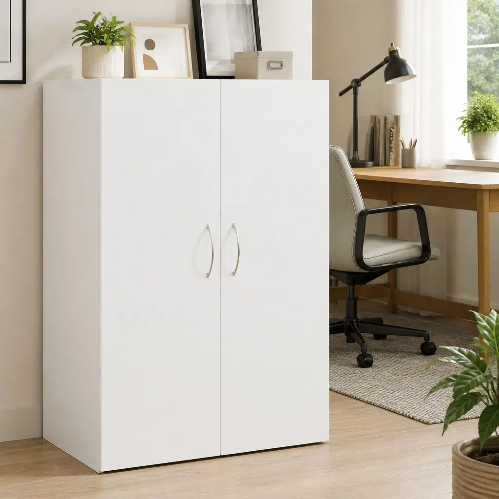 White File Cabinet with Durable Engineered Wood