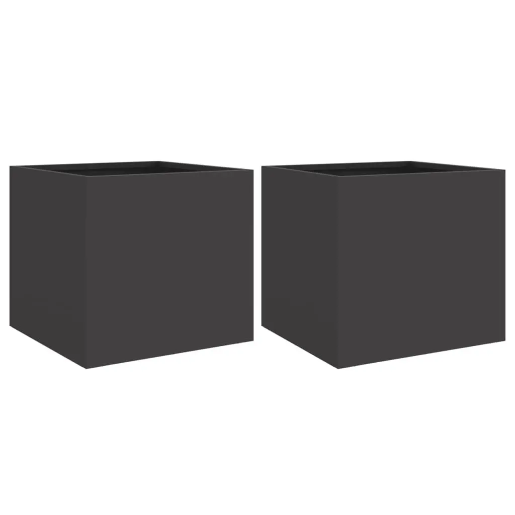 Steel Planters Cold-Rolled Steel 32x30x29 cm Black 2 Piece