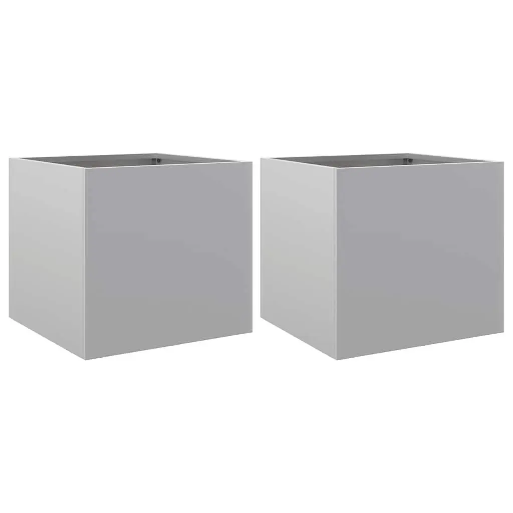 Silver Garden Planters Set of 2, 32x30x29 cm