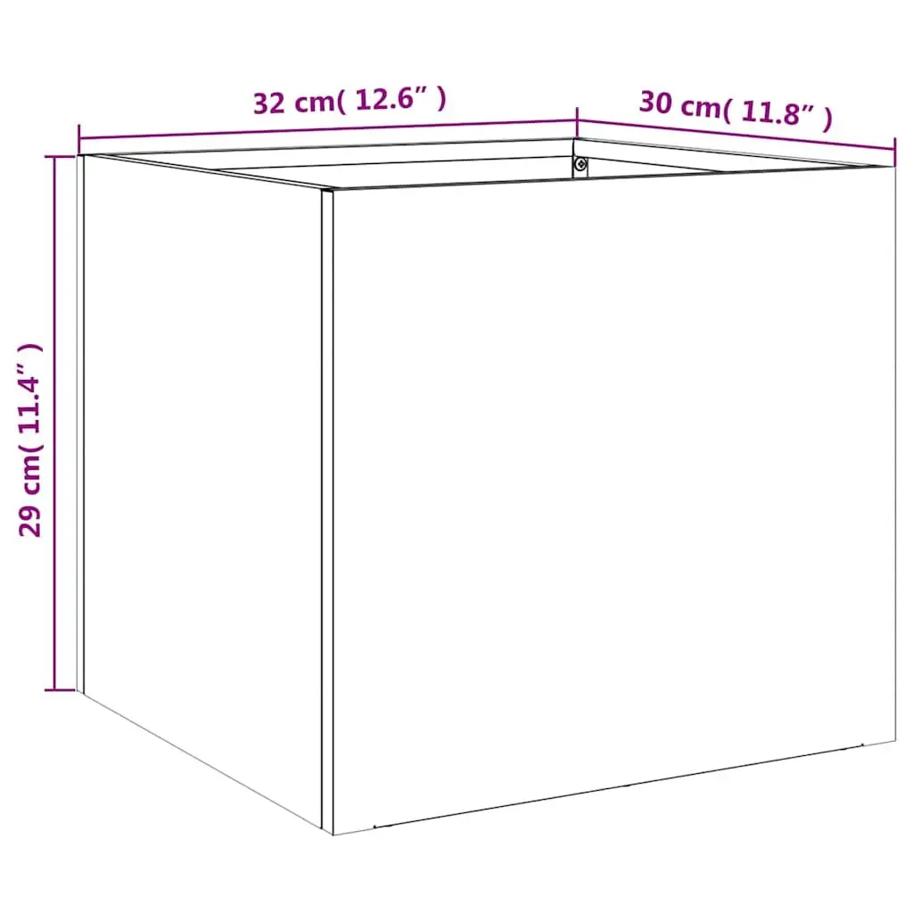 Silver Garden Planters Set of 2, 32x30x29 cm