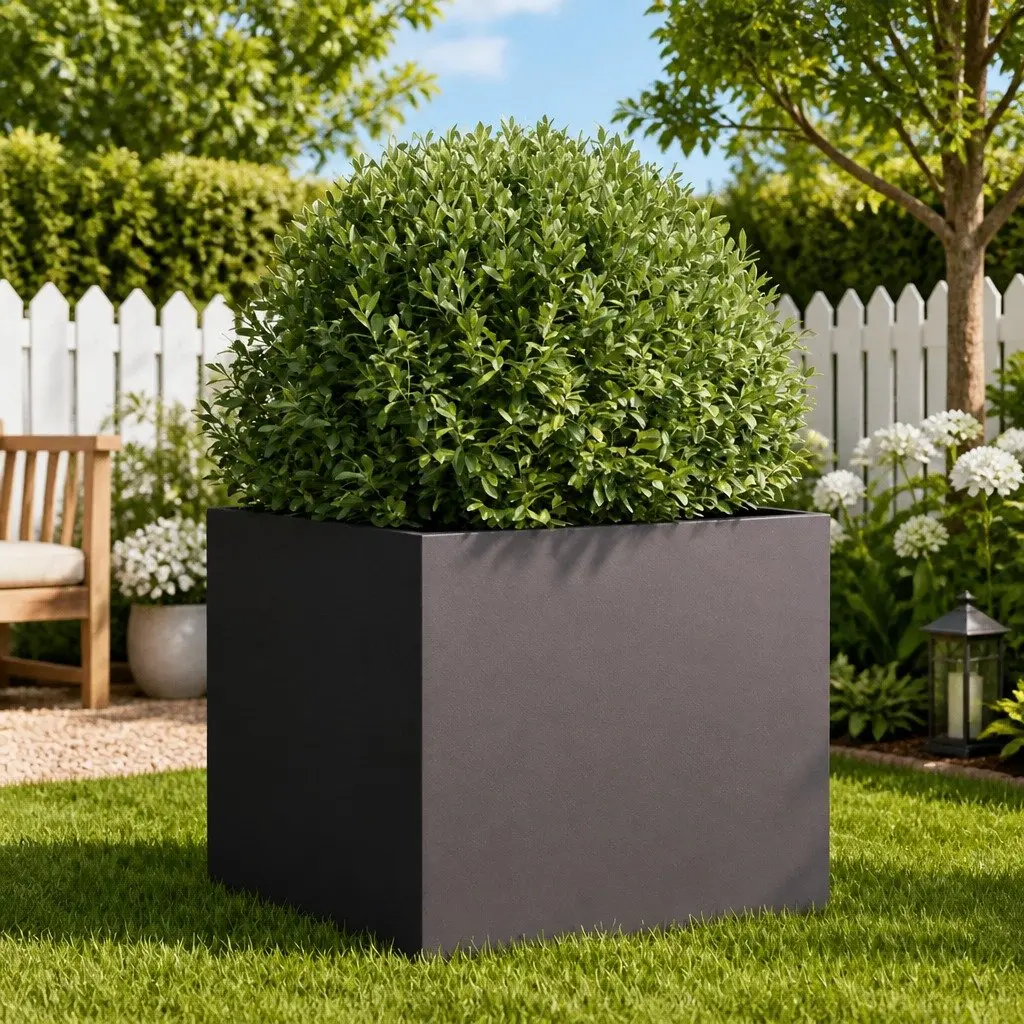 Planter Box Cold-rolled Steel 42 x 40 x 39 cm Black