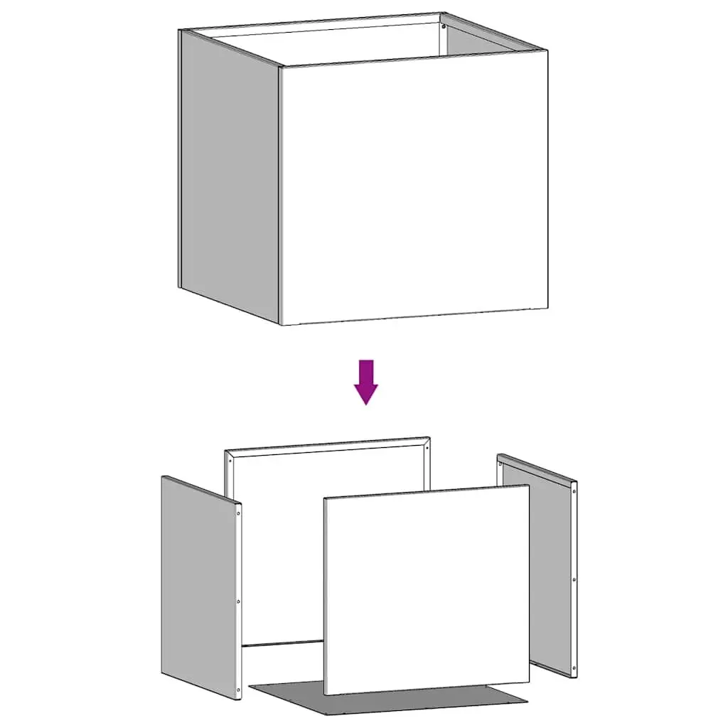 Planter Box Cold-rolled Steel 42 x 40 x 39 cm Black