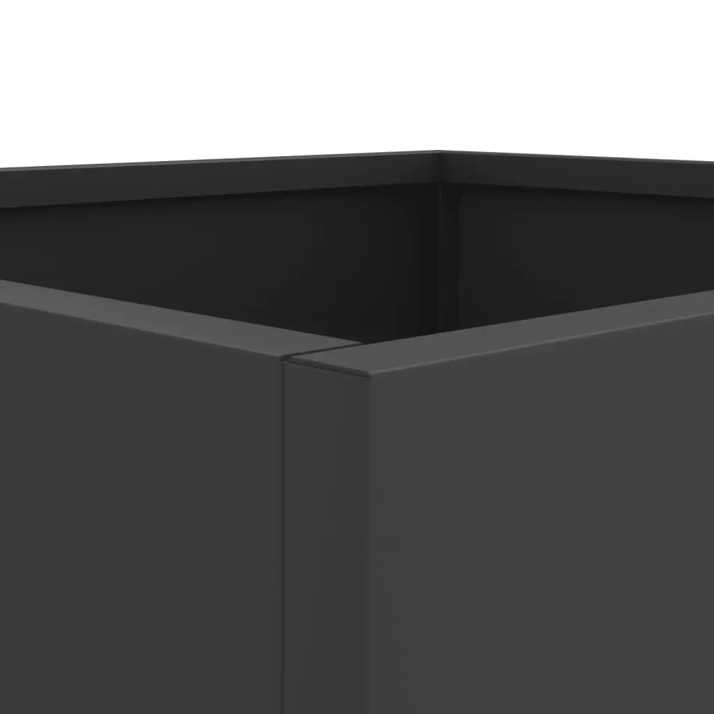 Steel Planters Cold-rolled Steel 42x40x39 cm Black 2 Piece Garden Flower Box Raised Bed Decor