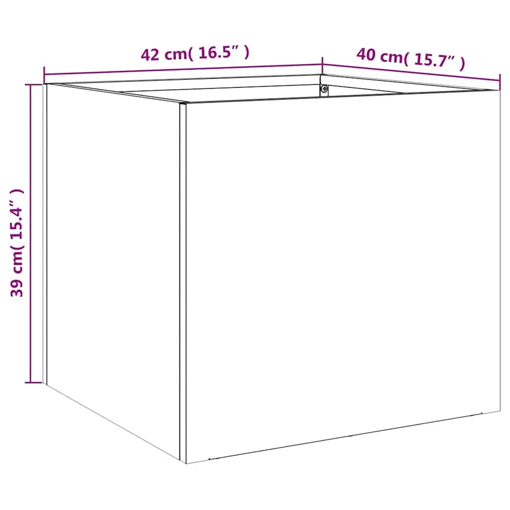 Steel Planters Cold-rolled Steel 42x40x39 cm Black 2 Piece Garden Flower Box Raised Bed Decor