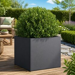 Durable Anthracite Steel Planter Box for Outdoor Use